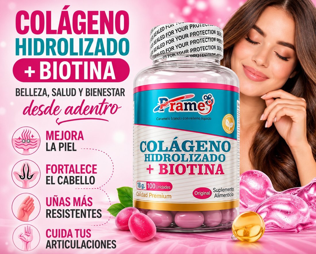 Frasco de Colágeno Hidrolizado más Biotina PRAME
